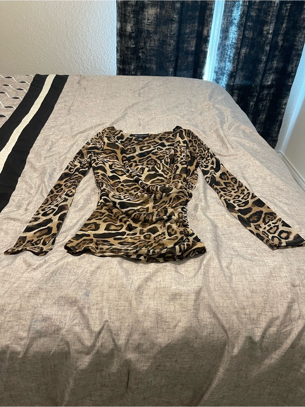 INC Animal Print Ruched Top – Size M - Picture 3 of 3
